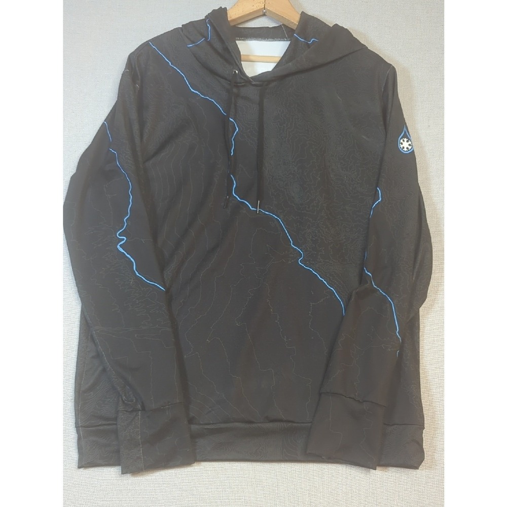 Kind Design Topo Map Hoodie Medium Black Blue Arkansas River Unisex Made in USA